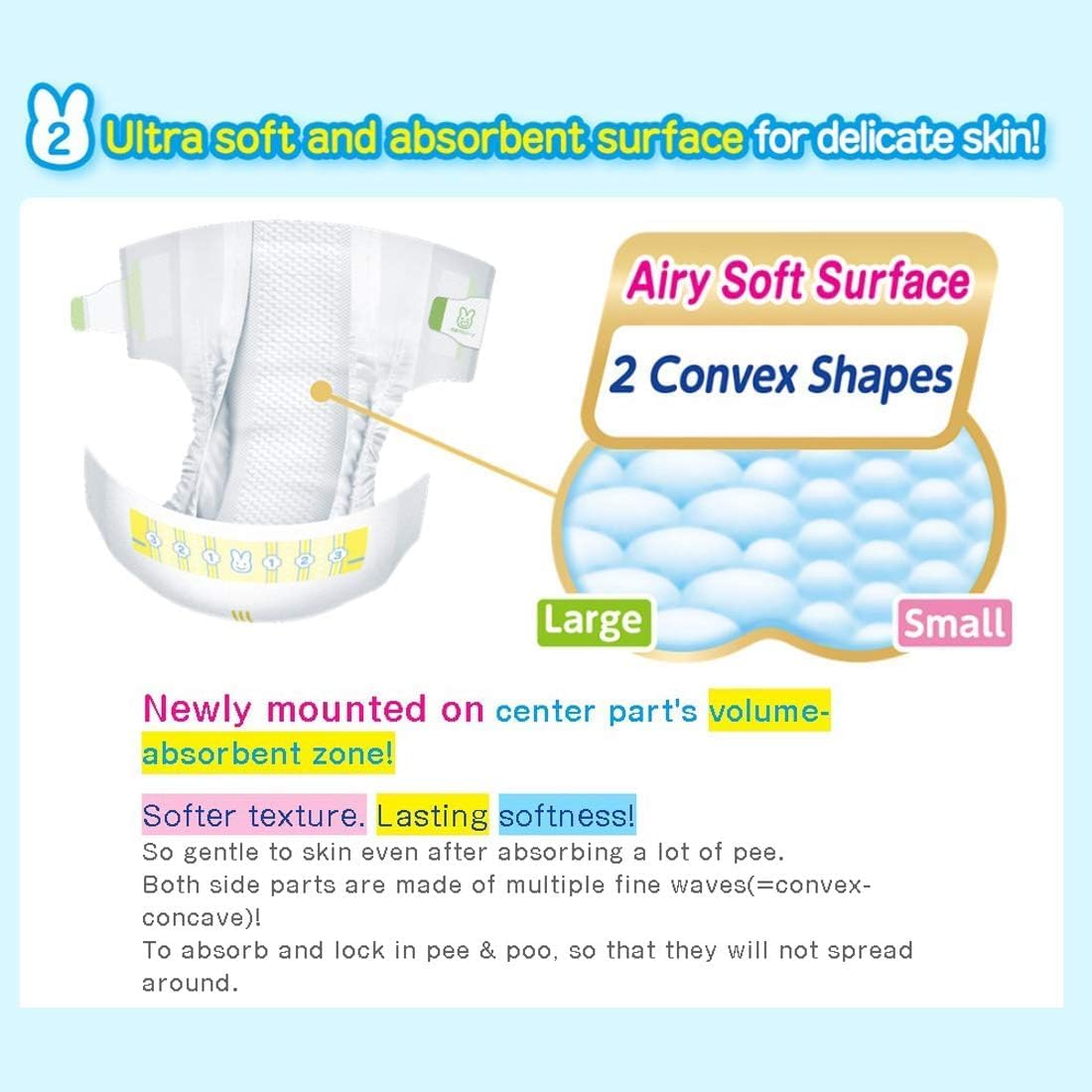 Merries Diapers Size Medium (13-24 lbs) 64 Counts – Baby Diapers Tape Type Bundle with Americas Toys Wipes Safe Materials, Indicator Prevents Leakage, Ultra-Soft for Tummy Packaging May Vary - Image 5